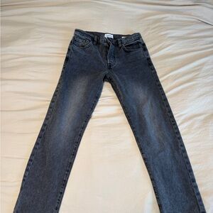 Frame Le Slouch low-rise straight black jeans in size 25